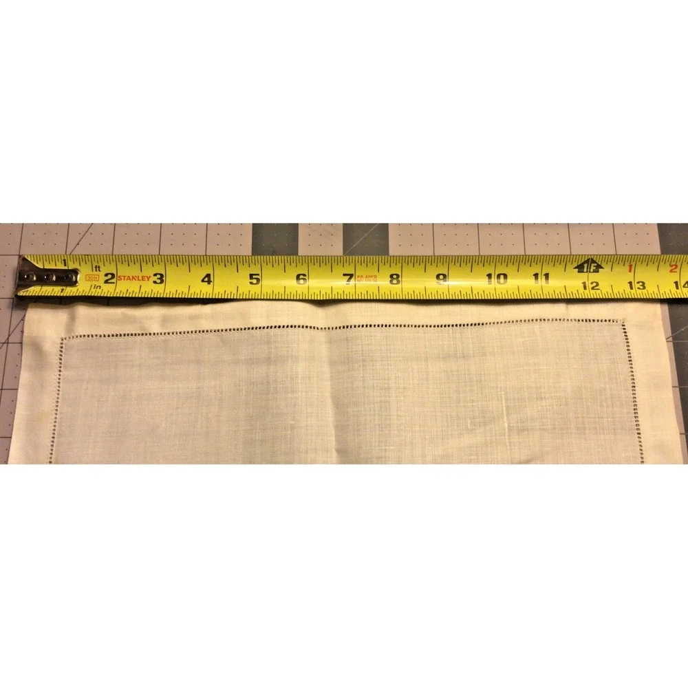 Vtg 100%‎ Linen 5 Napkins Hand Thread Drawn Ireland Tagged EIBAND'S Galveston TX